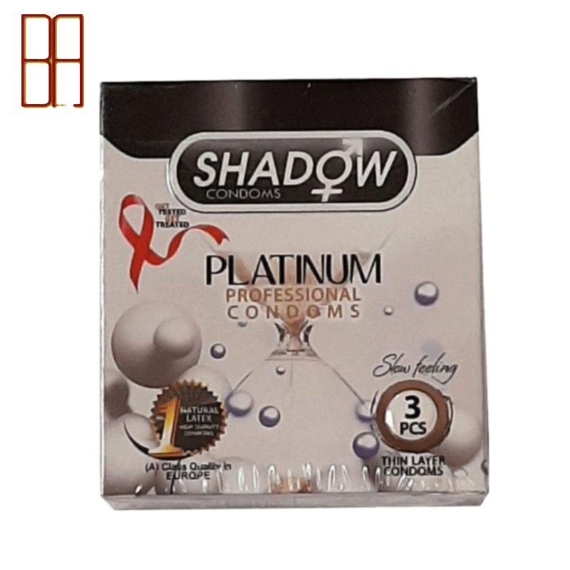 کاندوم شادو مدل platinum بسته 3 عددی